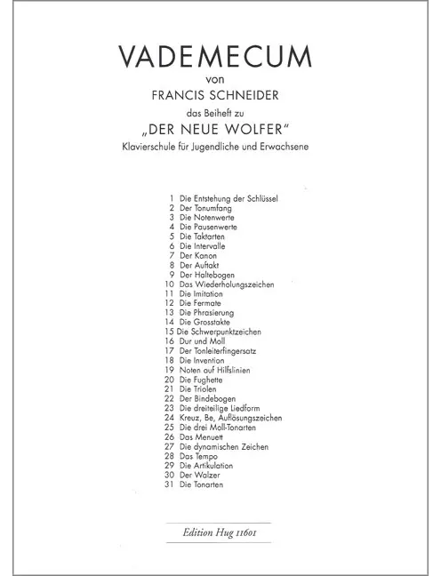 Der neue Wolfer - Beiheft